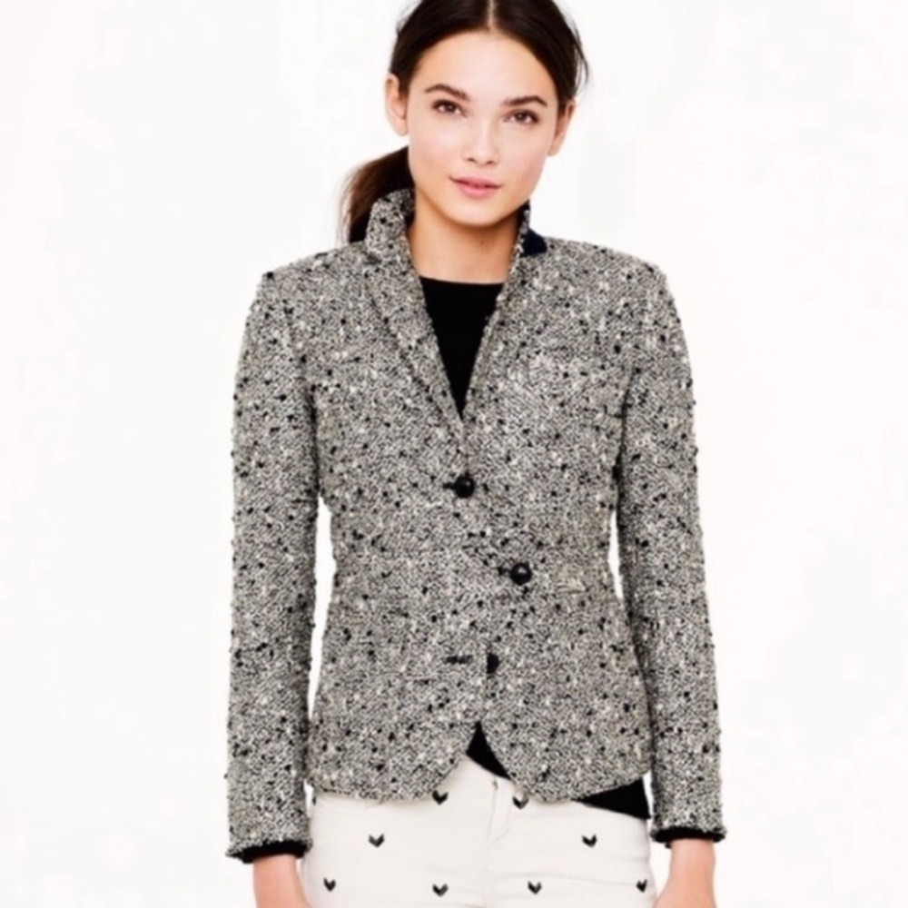 J. Crew Collection 2013 Metallic Tweed Jacket Blazer‎ size 0